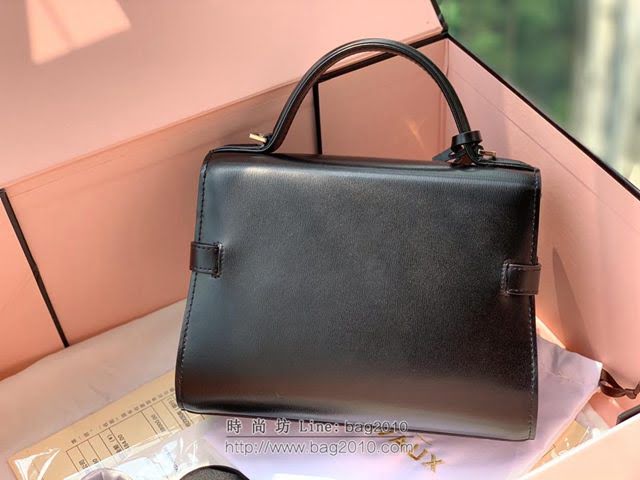 DELVAUX女包 比利時品牌 Tempete手袋 柔軟牛皮 德爾沃女手提包 Mini號手拎包 TP0020黑金  fcs1234